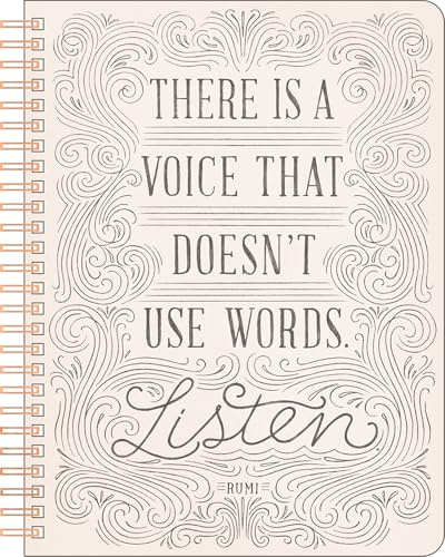 Compendium Spiral Notebook - There is a voice that doesn't use words. Listen. — A Designer Spiral Notebook with 192 Lined Pages, College Ruled, 7.5”W x 9.25”H