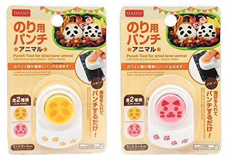 DIY Sushi Werkzeug, Laver Seetang Nori Punch Prägegerät Reiskugel Onigiri Form, 2 Stück (Katze, Panda)