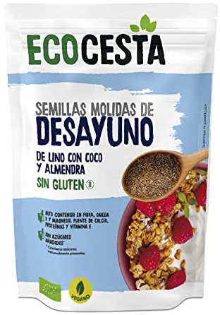 Ecocesta - Semillas Ecológicas de Lino Molidas con Coco y Almendra - 200 g