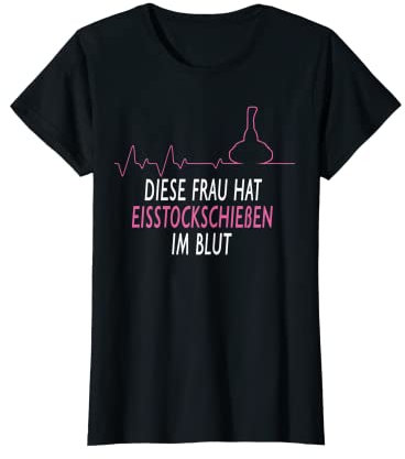 Eisstock Stockschießen Leidenschaft Herzschlag T-Shirt