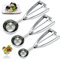 Qanye 3 Piezas Cucharas de Helado, Acero Inoxidable Cuchara de Helado, Cucharada de Masa, Gatillo de Cuchara de Helado, 3 Especificaciones, para Helado, Melón, Pastel, Chocolate