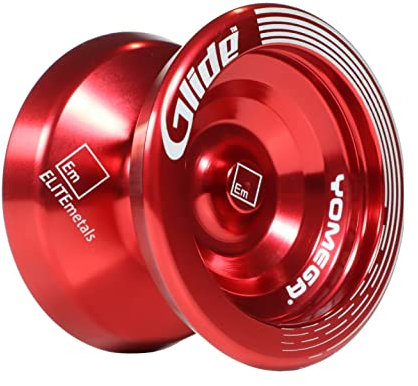 Yomega Glide® – Pro Level Aluminum Metal Responsive Yoyo for Advance Players – Wing Shaped, C Size Ball Bearing Yoyo + Glove + 5 Extra Strings + 3 Month Warranty (Red)