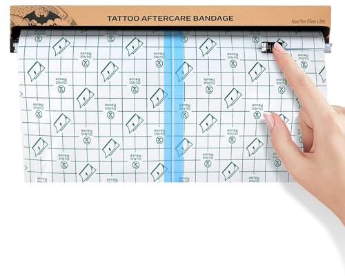 YOKACOS Wasserfester Tattoo Verband Mit Automatischer Klinge Tattoo Folie Heilung Transparente & Atmungsaktive Tattoos Aftercare Bandage, Hautfreundlich Reparatur Tattoofilm Protection (15 cm x 2 m)