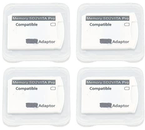 Adattatore per Scheda di Memoria SD2Vita 5.0, Adattatore per Scheda di Memoria Micro da 4 Pezzi per Adattatore per Scheda di Memoria Compatibile per PS Vita 1000 2000 per PS TV