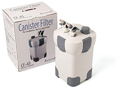 Jebao Canister External Aquarium Filter with Filtration Media (CF-45, 396GPH)