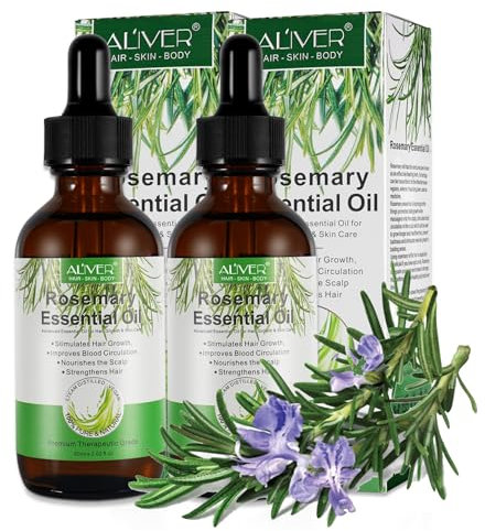 P-Beauty Rosmarinöl | Ätherisches Öl für Haarwachstum | Haar-und Hautpflege | Bio & Vegan | Reine Qualität | Ideal für Kopfhaut & Haar | auch für Bäder und Massage geeignet | 2x60ml