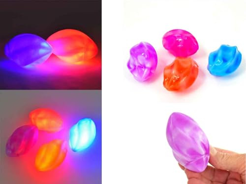 Kögler 4X Wilder Leuchtball Sternfrucht Flummi Spielball LED blinkend 8 x 5 cm