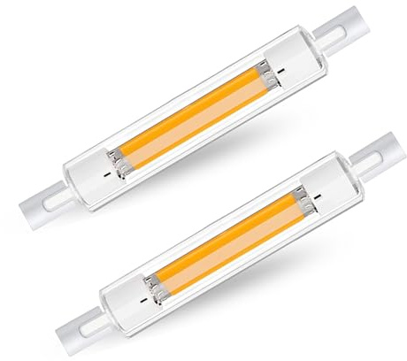 R7S LED 118mm Dimmbar,30W R7S LED Ersatz für 300W Halogenstab 118mm,R7S LED COB Glühbirne Naturweiß 4500K 2000LM,360°Abstrahlwinkel,Kein Flackern,2er Pack