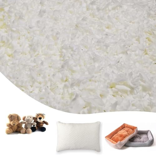 Sitzsack-Füller, geschredderter Schaumstofffüller, Schaumstoff-Nachfüllpackung, hochdichter Memory-Schaum-Füllung für Sitzsack, Stühle, Stofftiere, Hundebett (0,9 kg)