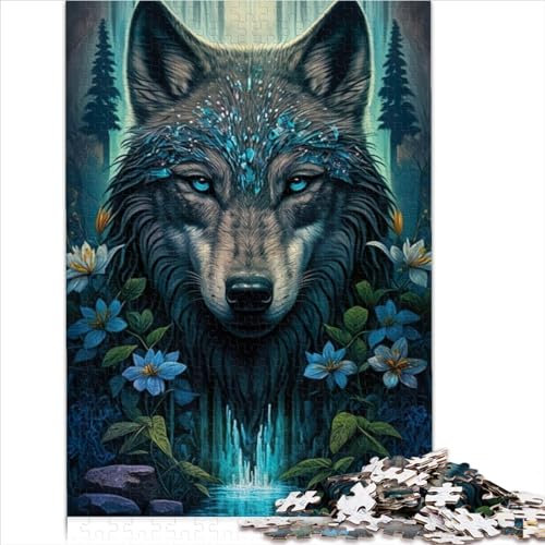 Puzzles 1000 Teile für Erwachsene Mandala Wolf im Dschungel Erwachsenenpuzzles Holzpuzzles für Erwachsene Erwachsene 1000 Stück (75 x 50 cm)