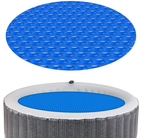 Kestnsee Manta solar de burbujas para jacuzzi y spa, para jacuzzi inflable redonda, spa, piscina, aislamiento térmico, cubiertas flotantes de burbujas (7 pies)