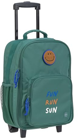 LÄSSIG Kinderkoffer Trolley Reisekoffer mit Teleskopstange und Rollen für Kinder Handgepäck/Trolley Dark Green