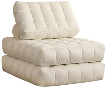 Ausziehbares Schlafsofa Boden Gästesofa Polsterbett Klappboden Gästebett mit ausklappbarem Schlafsofa Chaiselongue (Weiß, Einheitsgröße)