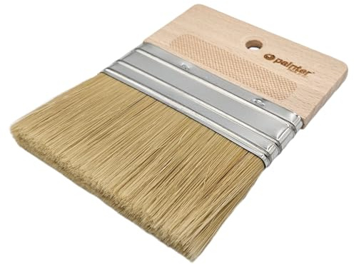 MiG-met - Paddle Flächenpinsel Grundierpinsel Breite 100mm Flachpinsel breiter Holzgriff für Aquarell Gouache Acryl Öl auf Leinwand und Malgrund Lacke Keramik, Malerpinsel für Dekorputz