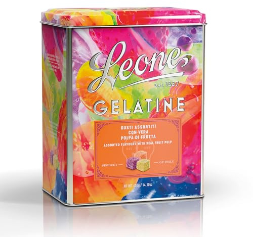 Leone depuis 1857 - Boîte en métal Pâtes de Fruits Assorties - Bonbons Leone Végans et Sans Gluten - Coffret Cadeau 400gr