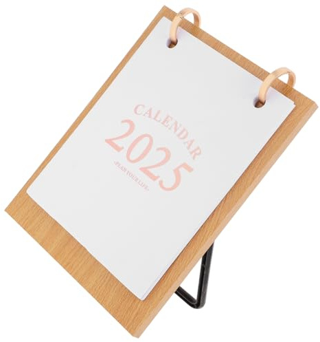 EXCEART Tischkalender 2024–2025 Standkalender Aus Holz Monatsplaner Büro- Und Heimdekoration Papierkalender Für Zeitmanagement