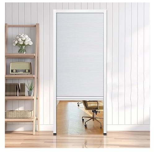 Accordion Pull Down Door White Interior Honeycomb Invisible Folding Doors for Living Room/Kitchen/Study/Closet No drilling Partition Sliding Gate 105x200cm/41.3x78.7in Available in Various Widths
