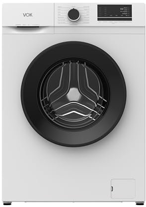 VOK - Lavadora de Carga Frontal - Modelo EVW-8BAWL21 - Capacidad 8 Kg - 1200 RPM - Motor Inverter - Función Vapor - Eficiencia Energética A - Control Electrónico con Pantalla LED - Blanco