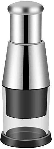 Pressed Garlic Chopper 304 Stainless Steel Garlic Masher Manual Crusher Masher Hand held Push Type Crusher Labor Saving Easy to Squeeze Kitchen Food Gadget for Mincing Peppers Onions