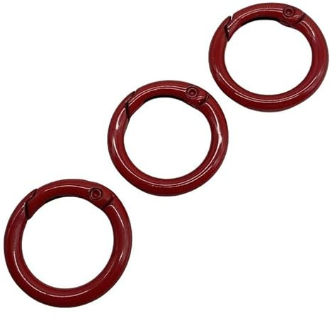 Rockreyoa 20 Stück Runde Karabinerhaken Bunt Karabinerring Ring Karabiner O-Ringe Zinklegierung Frühling Schlüsselanhänger Ringe Ringverschlüsse Federspaltringe für DIY Handwerk Rot 23.5mm