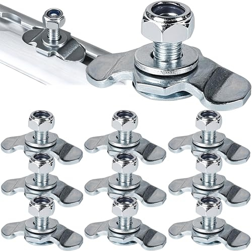 MINGZE - Set di 10 raccordi a vite per binario aereo, ferrature terminali Single M8 x 20, 500 daN, accessori di carico Airline