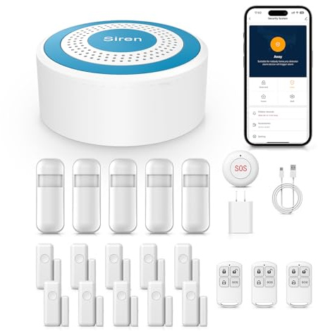 XNH Wireless Home Security Systems– No Monthly Fee, App & Smart Voice Control (Alexa & Google), DIY Installation, Loud Siren, Door/Window & Motion Sensors, Compatible with Smart Life & Tuya Apps