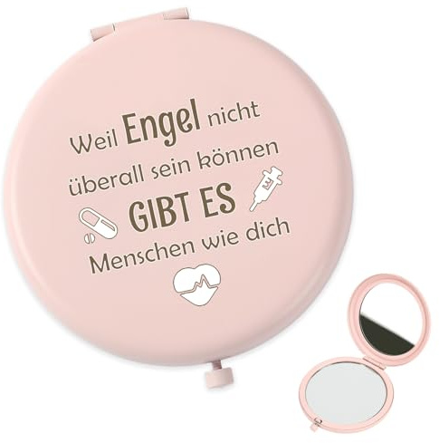 QWZify Krankenschwester Geschenke Arzt Geschenk Kleines Dankeschön Geschenk, Rosa Taschenspiegel Kosmetikspiegel Vergrößerungsspiegel Taschenspiegel Klappbar Reisespiegel, Rettungsdienst Geschenke
