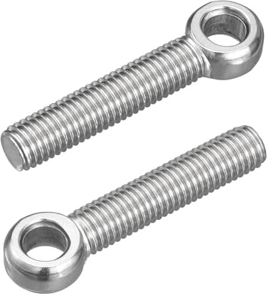 QUARKZMAN 4Pcs Pitons M12 X 60mm, 304 Acier Inoxydable Boulon D'Epaulement Mécanique À Anneau Pivotant Pour Pipeline Gate Valves, Building Steel Pipe Fasteners, Argent