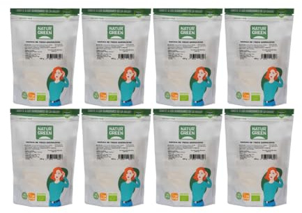 NaturGreen - Harina Integral de Trigo Sarraceno Bio, 8 x 500 g, Ecológica 100%, Fuente de Proteínas y Fibra, Sin Gluten, Ideal para Repostería y Mezclas Keto