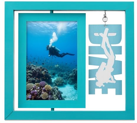 InnoBeta Diving Gifts for Women, Men, Scuba Diving Picture Frame, 4x6 Double-Sided Display Photo Frame