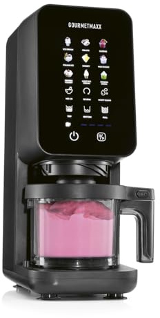 GOURMETmaxx SmoothUp Touch Eismaschine 700 Watt | Eismaschine 9 Programme + Mix-in-Funktion | Eiscreme-Maschine - Slushies & Eiscreme selber machen | Speiseeisbereiter LED Display, 2 Becher inklusive