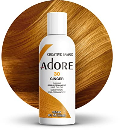 Adore Glänzende semi-permanente Haarfarbe, 30 Ingwer | Vegan & Cruelty Free Orange Haarfarbe | Ohne Ammoniak, Ohne Peroxid, Ohne Alkohol