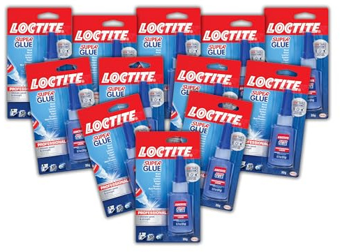 Loctite Super Glue Liquid Professional, Clear Superglue For Plastic, Wood, Metal, Crafts, & Repair, Cyanoacrylate Adhesive Instant Glue, Quick Dry - 0.14 fl oz Bottle, Pack Of 12