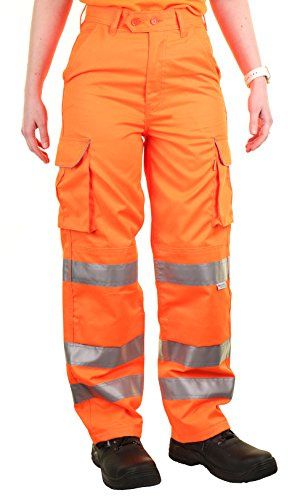 LADIES RAIL SPEC TROUSERS ORANGE 32