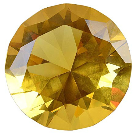 Longwin Kristall-Briefbeschwerer in Diamantform, 100 mm breit, einheitliche Farbe, als Ornament oder Dekoration für zu Hause, gelb