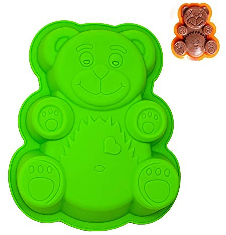KeepingcooX Moule de cuisson de gâteau en forme d'ours 3D, cuisson antiadhésif pour fête d'anniversaire, 21 x 17 x 2 cm, 8,5 pouces