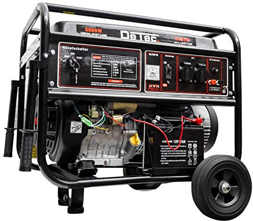 DeTec. Stromgenerator Benzin 15 PS mit E-Start I mobiler Stromerzeuger 230V 6,3KW 6300W 50Hz I Notstromaggregat 4 Takt Benzinmotor 420ccm I 1-Phasen Benzin Generator I Stromaggregat leise 78dB(A)