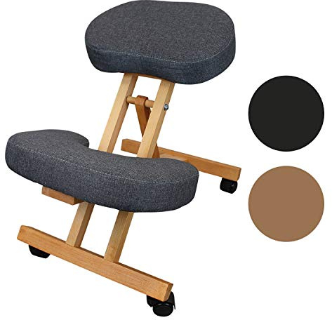 Vivezen - Tabouret, Chaise Ergonomique, siège Assis Genoux en Bois Pliable et réglable - 3 Coloris