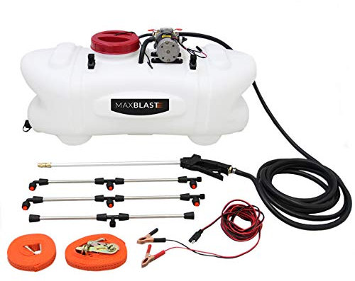 Monster Shop ATV Sprüher 100L für Quad Düngestreuer Streuer Sprühgerät Streugerät Sprühsystem 12V Flüssig Material Dünger 6 Aufsätze