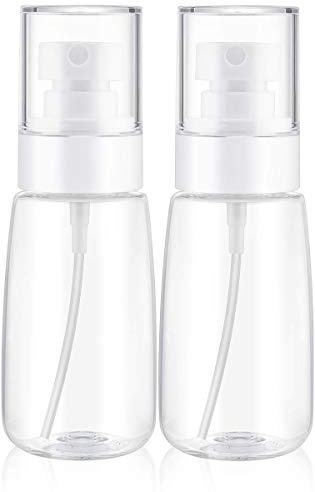 TOSERSPBE Spray Water Bottle Hair Mister, Fine Mist Stylist Sprayers 360 Empty Small Misting Spritzer, Perfume Atomizer with Pump Clear Containers 2PCS/2oz