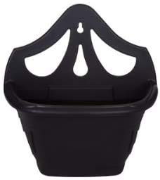 HOMION 31cm Venetian Wall Planter Hanging Basket Flower planter Plastic (BLACK, 6)