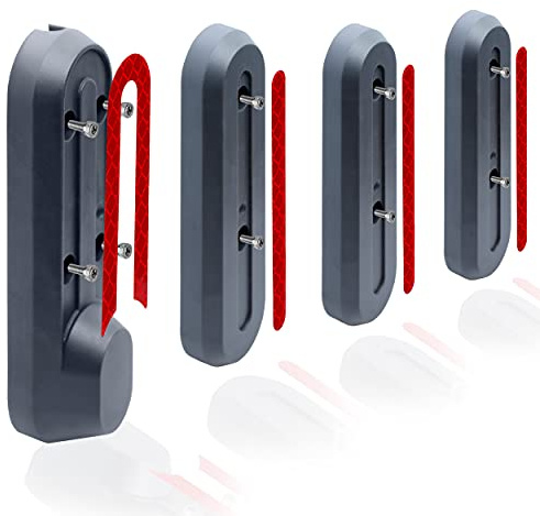 [M365Lyon] 4 fundas de plástico rueda con pegatinas rojas y 10 tornillos para patinete Xiaomi M365 (negro)