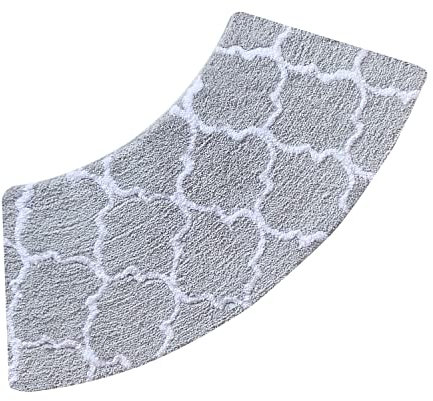 DFEO@MF Gebogener Badteppich, gebogene Badematte für Eckdusche, weicher Mikrofaser-Badteppich für Badezimmer, rutschfest, maschinenwaschbar, gebogene Duschmatte für runde Dusche (45 x 99 cm)