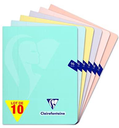 Clairefontaine 308741C 10 Hefte Mimesys 17x22cm 48 Blatt Seyes sortiert