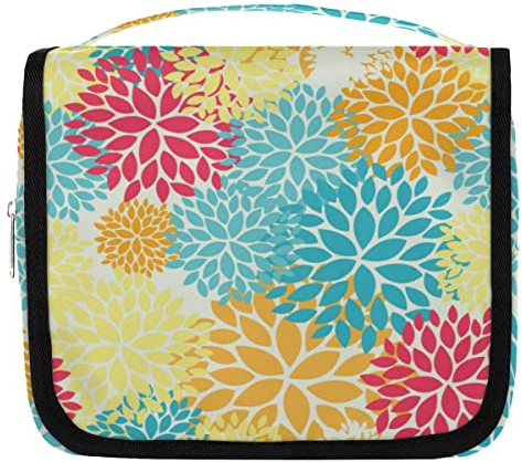 Trousse de toilette à suspendre colorée en forme de dahlia pour femmes et filles, multicolore, 23*10*21 cm