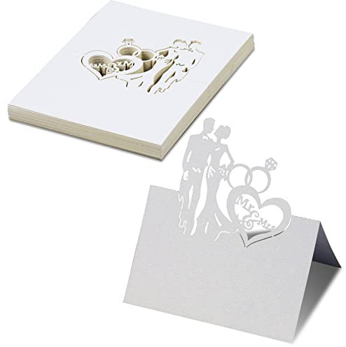 FRUHLING 60 Pezzi Cartellini Segnaposto Matrimonio Segnaposto Cartoncino Bianco Cartellini Nome Tavolo per Matrimoni