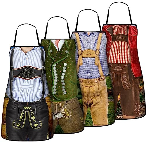 Eurzom 4 Pcs Oktoberfest Aprons Oktoberfest Decoration Party Costume, Men