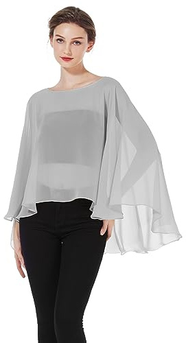 BEAUTELICATE Damen Stola Schal Chiffon Umhang Cape Elegant Für Hochzeit Brautkleid Abendkleid Festlich Ballkleid Strandkleid