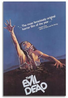 karn Horror-Film-Poster The Evil Dead, Wandkunst, Leinwandposter, Raumdekoration, ästhetisches Poster, Dekor-Poster, 50 x 75 cm, ungerahmter Stil