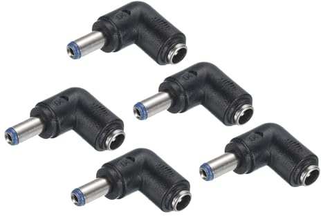 QUARKZMAN Adattatore Connettore di Alimentazione DC, 5Pz Femmina Jack 5.5mm x 2.1mm Angolo di 90 Gradi a Maschio Spina 5.5mm x 2.1mm Convertitore di Accoppiamento